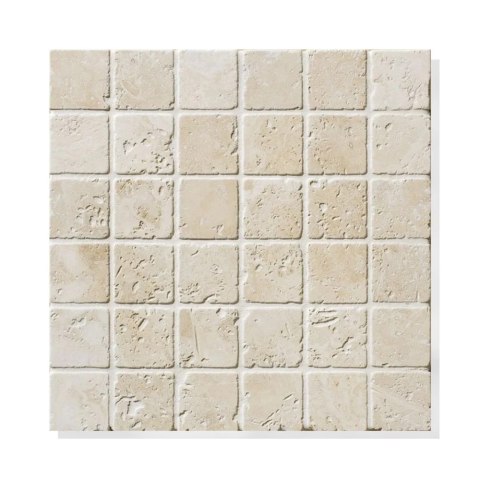 Kamień Dekoracyjny Elewacyjny Trawertyn Classic Mix Mozaika 4,8x4,8 cm
