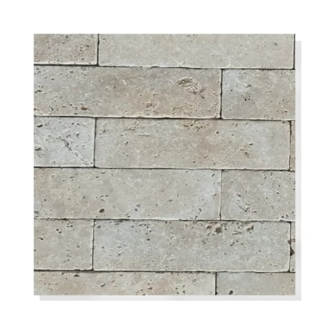 Kamień dekoracyjny elewacyjny trawertyn Ivory Classic Mix Bębnowany 7,5x30,5 cm
