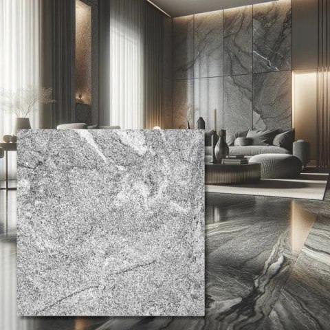 Płytka granitowa szara polerowana Juparana Grey 60x60x1,5 cm