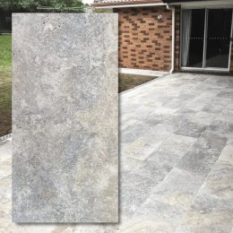 Trawertyn Silver Greige 3cm Antykowany 15,3x30,5x3 | Taras Ogród Basen