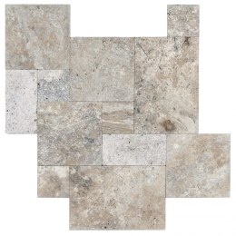 Trawertyn Silver Latte Greige Bębnowany French Pattern 3cm 1kpl= 0,742m2 | Komplet Rzymski