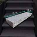 Blok Schodowy Granitowy G602 Płomieniowany z Łupanym Frontem 135x35x15 cm
