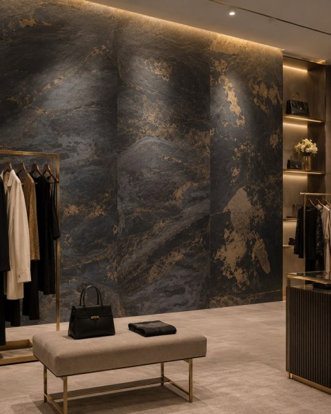 Fornir Kamienny Black Slate Gold 122x280x0,2 cm