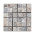 Kamień dekoracyjny trawertyn Ash Argent Mix Bębnowany Mozaika 4,8x4,8x1 cm