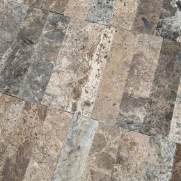 Kamień dekoracyjny trawertyn Ash bębnowany 7,5x30,5x1 cm