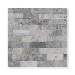 Kamień dekoracyjny trawertyn Ash bębnowany 7,5x30,5x1 cm