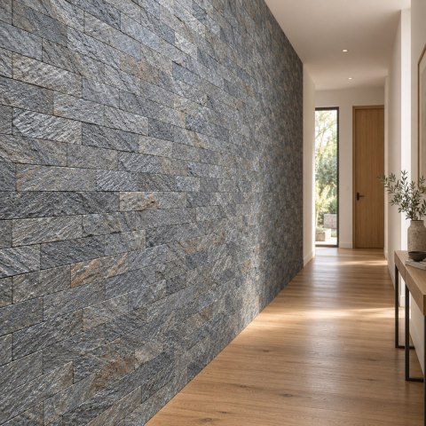 Kamień elewacyjny-dekoracyjny kwarcytowy Deoli Green Brick 10x30