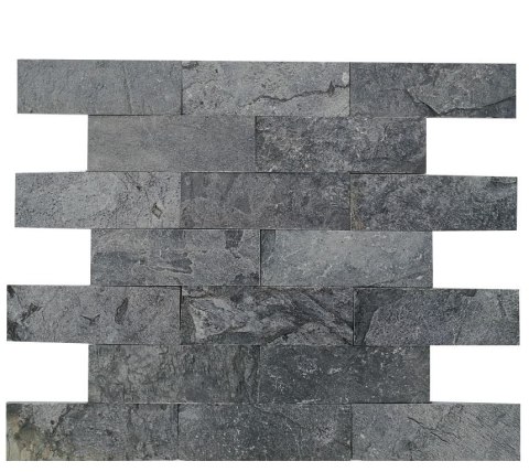 Kamień elewacyjny-dekoracyjny kwarcytowy Silver Grey Brick 10x30
