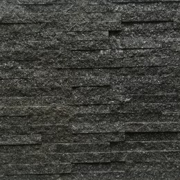 Kamień elewacyjny-dekoracyjny kwarcytowy czarny Stackstone Black 10x36x0,8-1,3 cm