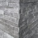 Kamień elewacyjny-dekoracyjny kwarcytowy czarny Stackstone Black 10x36x0,8-1,3 cm