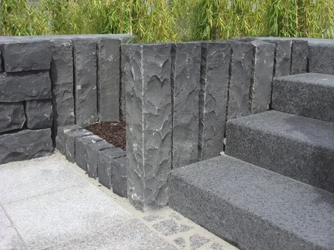 Ogrodowa Palisada Łupana G690 Bazalt Black 33x10x10 cm