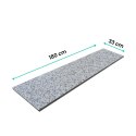 Parapet Stopnica granitowa szara płomieniowana Bianco Sardo G602 180x33x2 cm