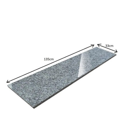 Parapet Stopnica granitowa szara polerowana G602 135x33x2 Bianco Sardo