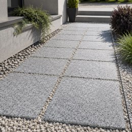 Płyta drogowa granitowa szara płomieniowana Bianco Sardo G602 60x60x6 cm