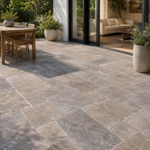 Płytka Trawertyn 12mm Ash Antyczny Roman Opus 1kpl= 0,742m2 | Komplet Rzymski
