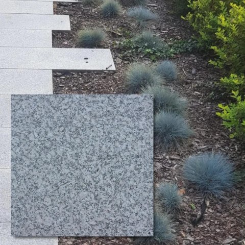 Płytka granitowa szara płomieniowana G602 Bianco Sardo 50x50x5 cm