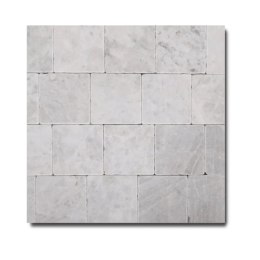 Płytka marmurowa Royal White Bębnowana 10x10x1 cm