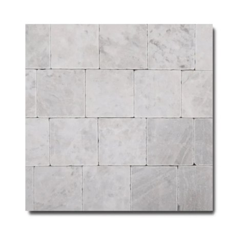 Płytka marmurowa Royal White Bębnowana 20,3x20,3x1 cm
