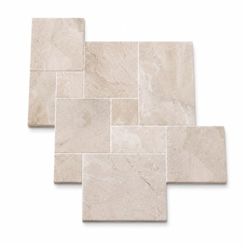 Płytki marmurowe Coffee White| Queen Beige Antykowana Bębnowana komplet = 0,742m2 | Komplet Rzymski