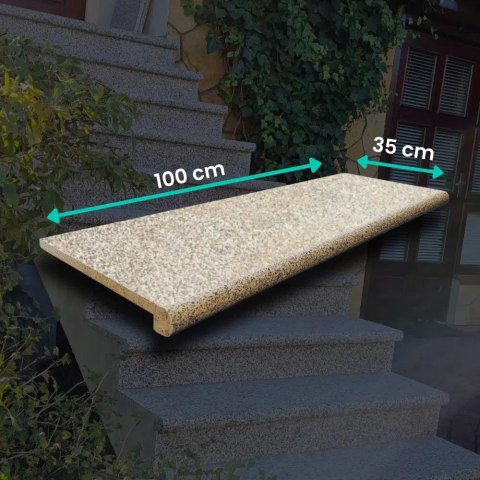 Schodek Granitowy G682 100x35x2 stopnica Bullnose | Obrzeże basenowe