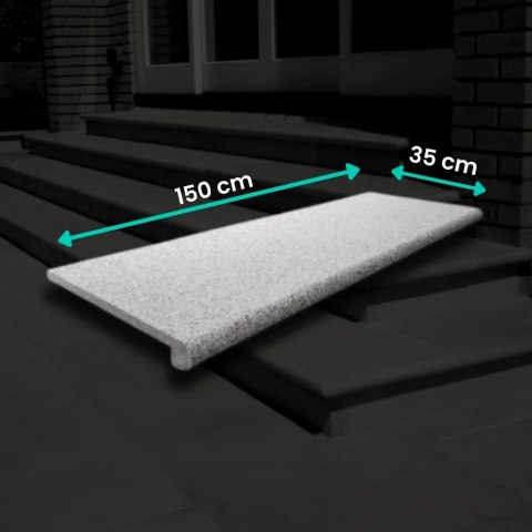 Schodek Granitowy Płomieniowany G603 150x35x2+2 stopnica Bullnose