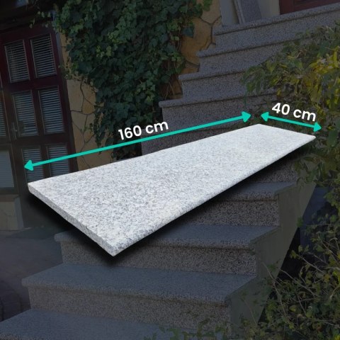 Stopnica Granitowa G602 płomieniowana 160x40x2 cm / 2 krawędzie wykończone