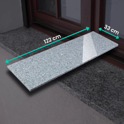 Stopnica / Parapet granitowy szary polerowany G603 New 122x33x2 cm