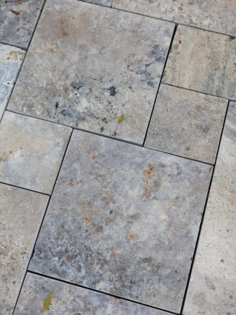 Trawertyn Ash Argent Antykowany Bębnowany 3 cm | 1kpl=0,742m2 | Komplet Rzymski