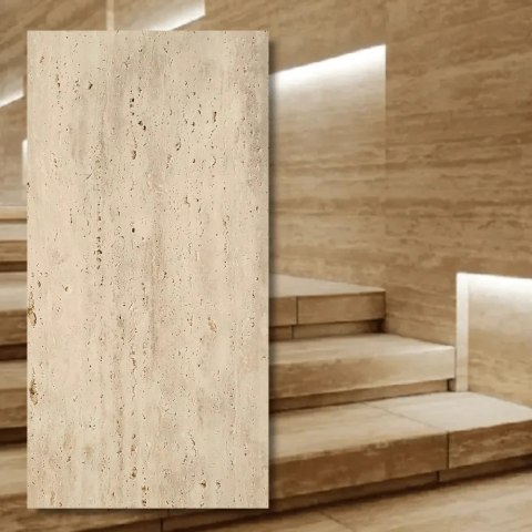 Trawertyn Bianco Classic Vein Cut Szczotkowany 30,5x61x1,2 cm