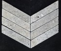 Trawertyn Silver Bębnowany Chevron 7,5x30,5x1 cm