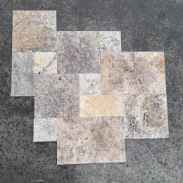 Trawertyn Silver Latte Greige Bębnowany French Pattern 12mm 1kpl= 0,742m2 | Komplet Rzymski