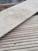 Trawertyn Stopnica | Kamień brzegowy Ivory Classic Mix Bębnowany Bullnose 135x35x3 cm