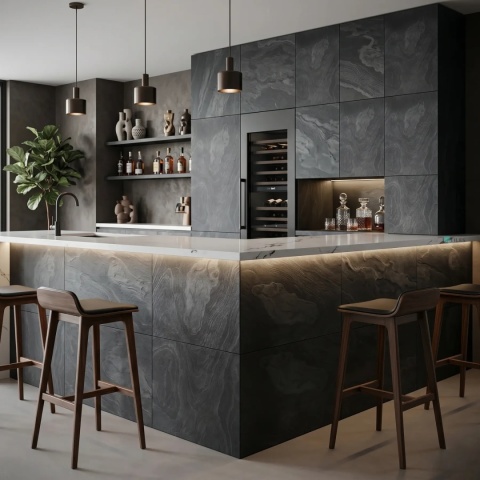 Fornir Kamienny Black Slate XXL 122x280x0,2cm