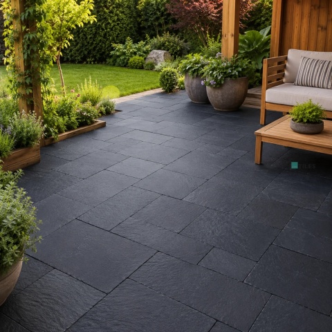Kamień Kadappa Black Limestone Bębnowany French Pattern 1kpl= 0,742m2 3CM | Komplet Rzymski