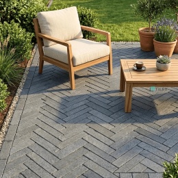 Kostka brukowa Kadappa Black Limestone Bębnowany 5x20x5 cm