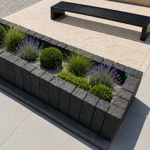 Ogrodowa Palisada Łupana G690 Bazalt Black 100x10x10 cm