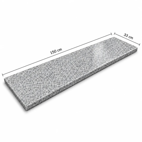 Parapet / Stopnica granitowa szara polerowana G603 150x33x2 cm