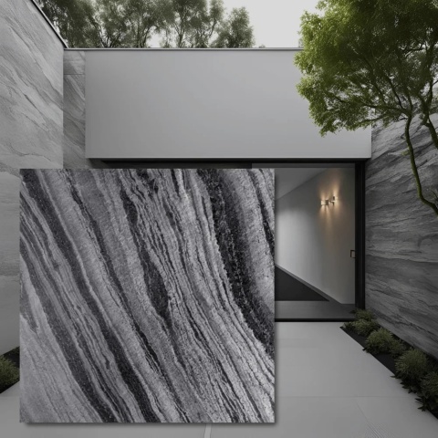 Płytka Kwarcytowa Silver Grey Leather 60x60x1,2 cm