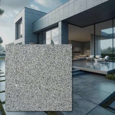 Płytka granitowa Dark Grey New G654 płomieniowana 60x60x2 cm