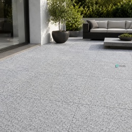 Płytka granitowa szara płomieniowana Bianco Sardo G602 60x60x3 cm