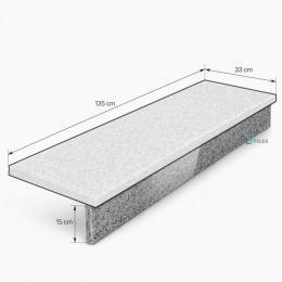 Podstopnica granitowa polerowana G602 135x15x2