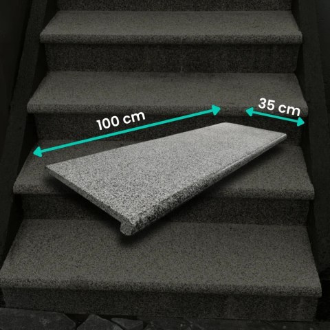 Schodek Granitowy G654 New Dark grey 100x35x2 stopnica Bullnose | Obrzeże basenowe