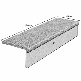 Schodek Granitowy Płomieniowany G603 150x35x2+2 stopnica Bullnose