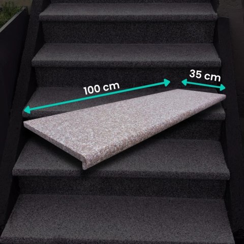 Schodek | Stopnica Granitowa Bullnose G664 100x35x2 cm | Obrzeże basenowe