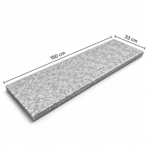 Stopnica Granitowa G602 płomieniowana 150x33x2 cm / 2 krawędzie wykończone
