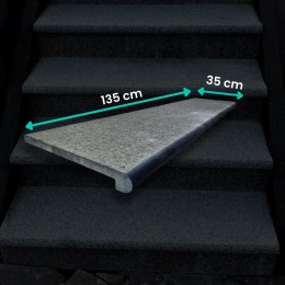 Stopnica Płomieniowana G690 Bazalt Bullnose 135x35x2+2