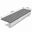 Stopnica granitowa Dark Grey New G654 płomieniowana 150x33x2 cm
