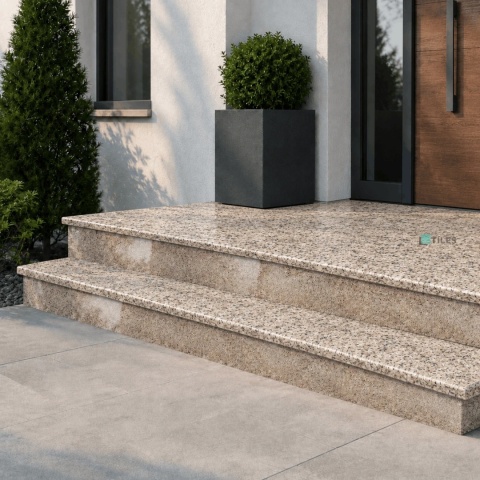 Stopnica granitowa beż płomieniowana G682 150x33x2